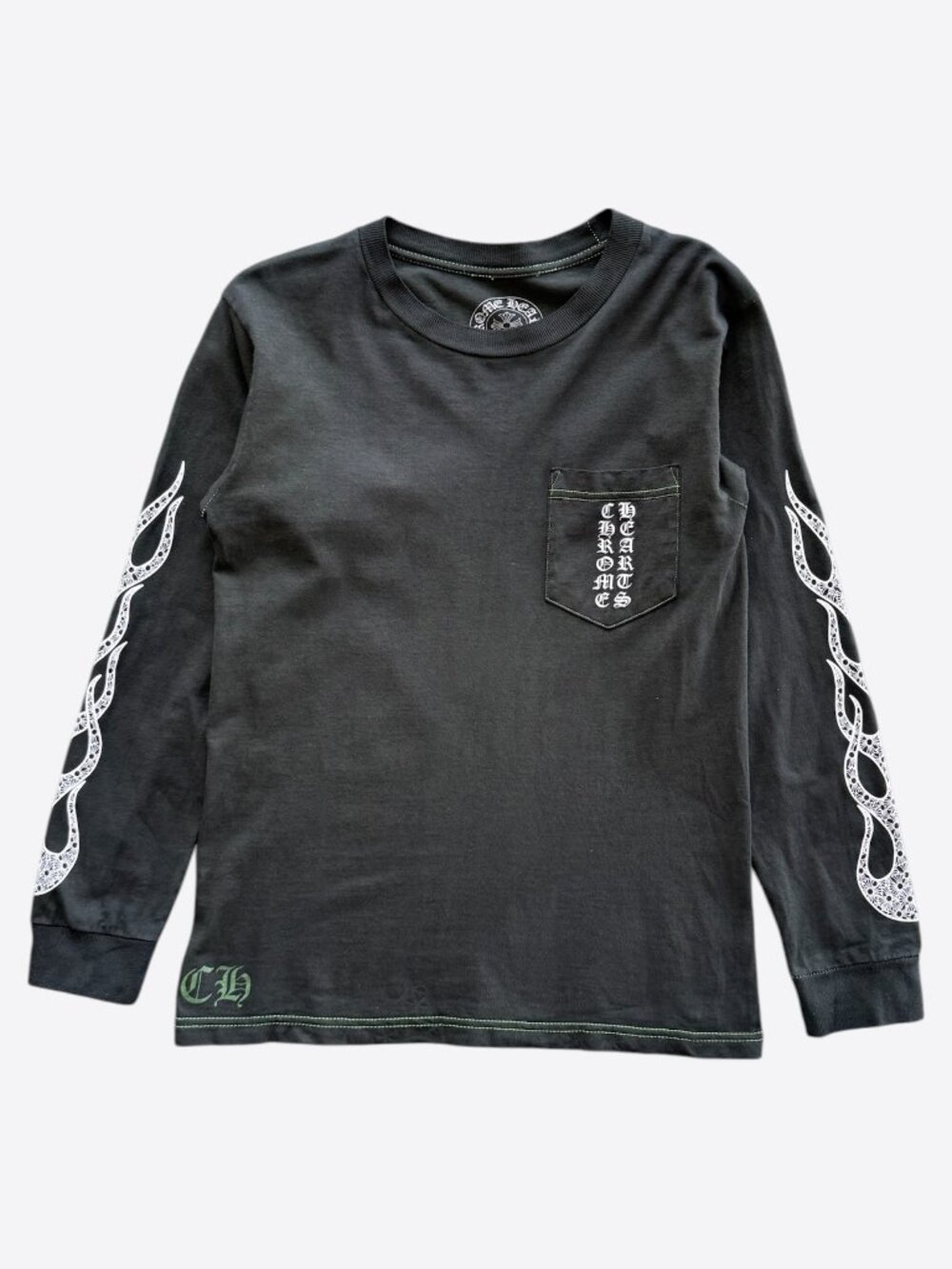 Chrome Hearts Black & White Flame Longsleeve T-Shirt